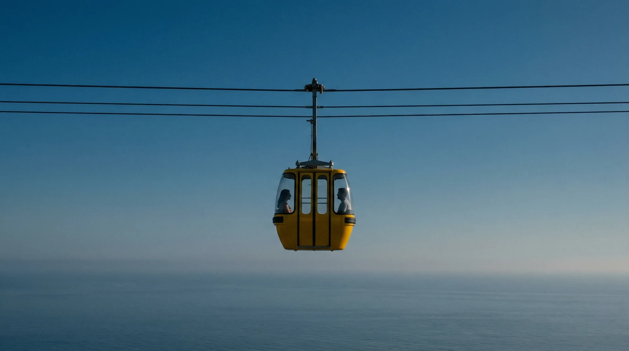 Cinematic cable car scene generated for a visual campaign